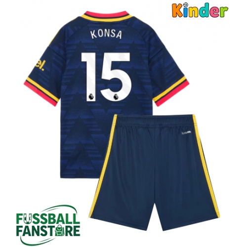 Arsenal Ezri Konsa #15 Replik Auswärtstrikot Kinder 2026-27 Kurzarm (+ Kurze Hosen)